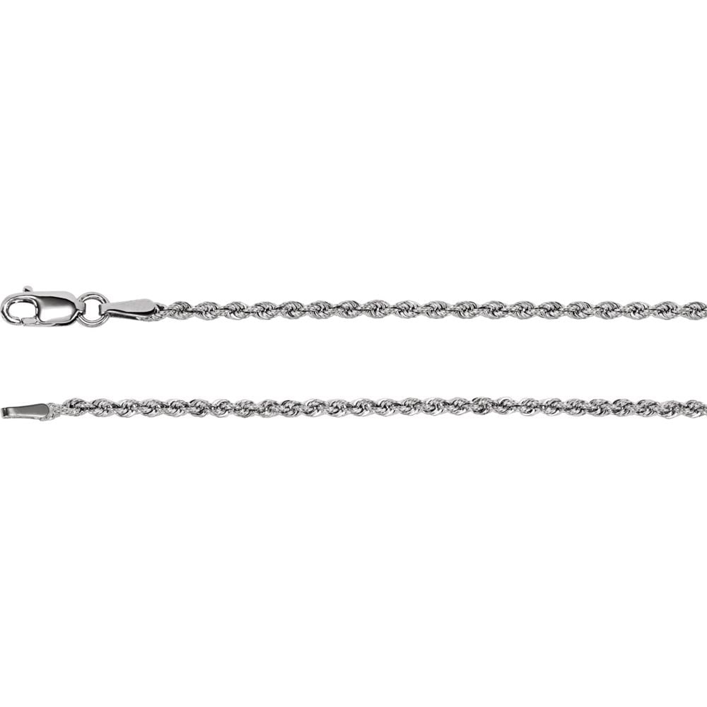 925 Sterling Silver Necklace 16 Inch 1.85mm Rope Chain With Lobster ...