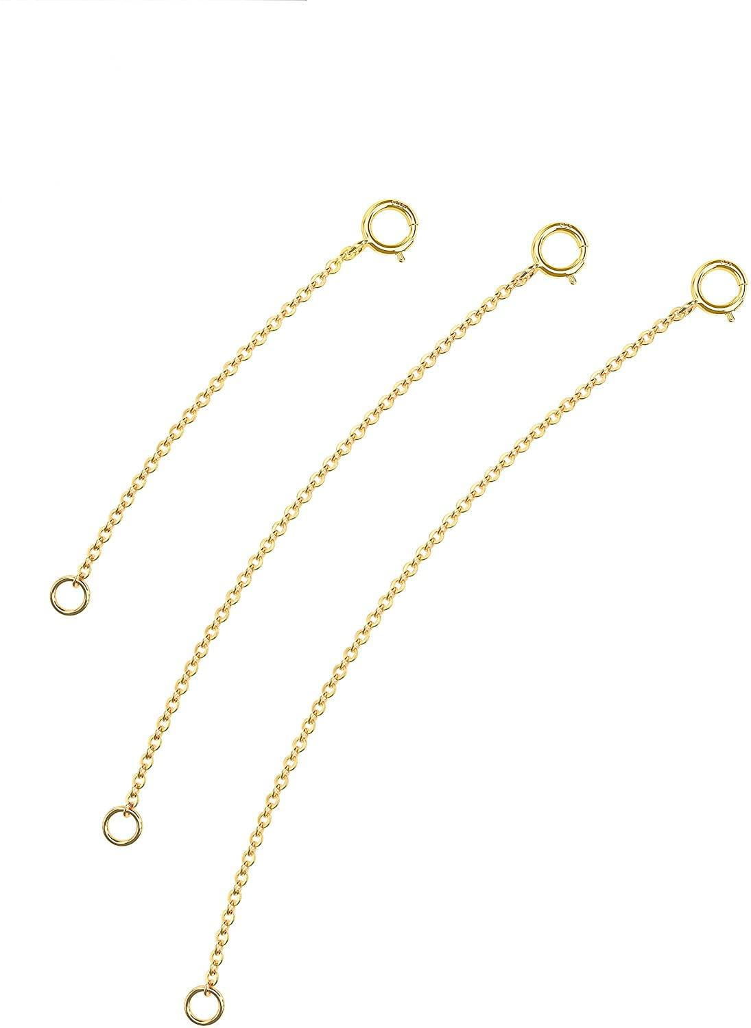 925 Sterling Silver Necklace Extender Gold Necklace Extender Gold Chain  Extenders for Necklaces 2, 3, 4 Inches 