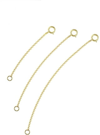 Gold Necklace Extenders Delicate 2,3,4Inches Necklace Extension Chain  Set for Layering Necklaces, Chain Extender with Durable Spring Ring Clasp