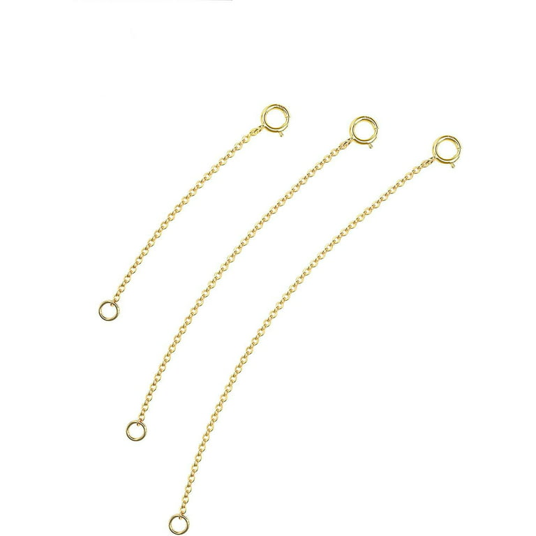 925 Sterling Silver Necklace Extender Gold Necklace Extender Gold Chain  Extenders for Necklaces 2, 3, 4 Inches