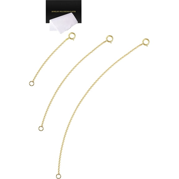 925 Sterling Silver Necklace Extender Gold Necklace Extender Gold Chain Extenders for Necklaces 2", 4", 6" Inches