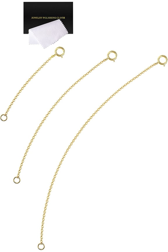 925 Sterling Silver Necklace Extender Gold Necklace Extender Gold Chain Extenders for Necklaces 2", 4", 6" Inches