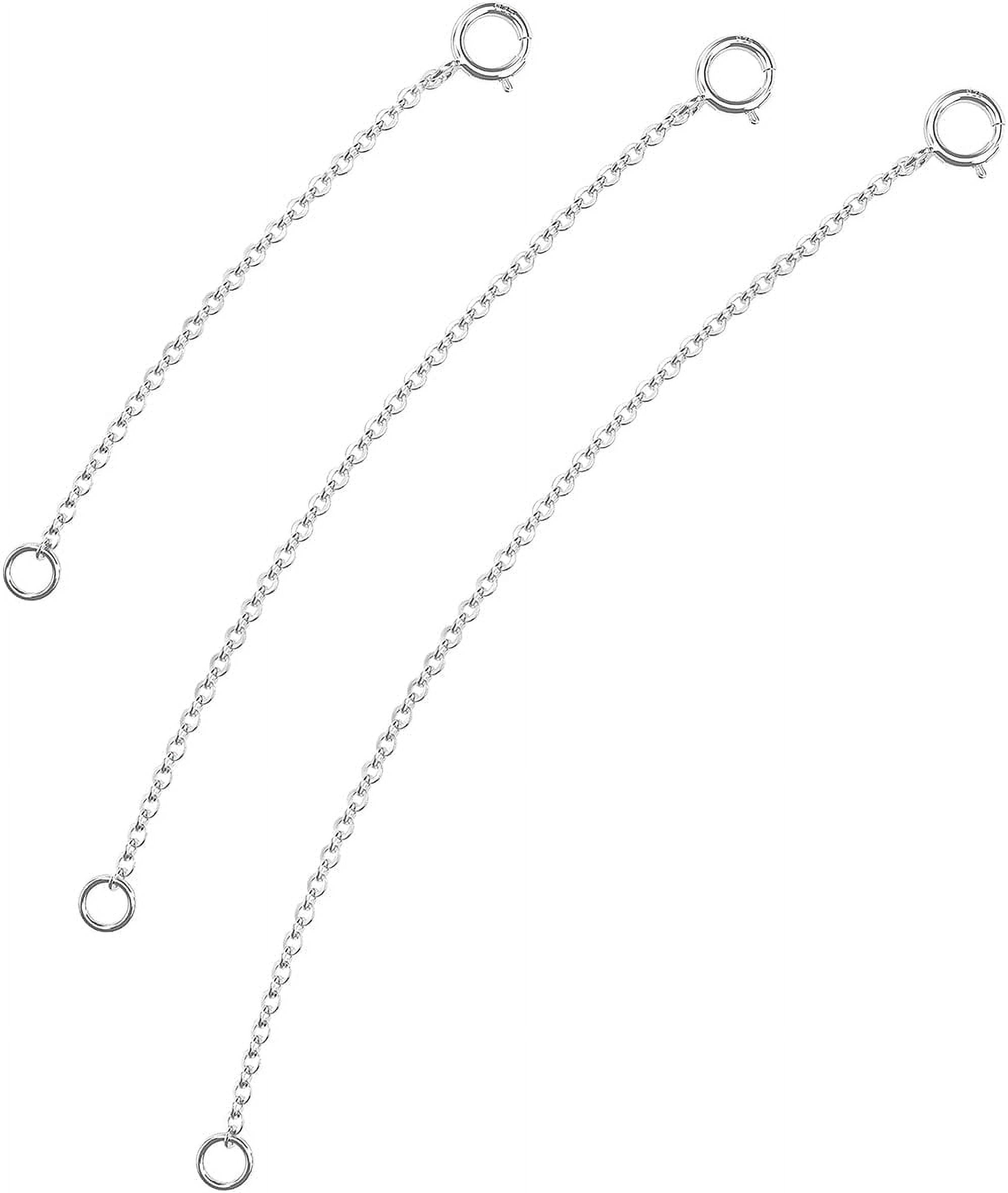DOCKAPA 925 Sterling Silver Necklace Extender Sterling Silver Necklace Chain Extenders for Necklaces 2", 3", 4" Inches