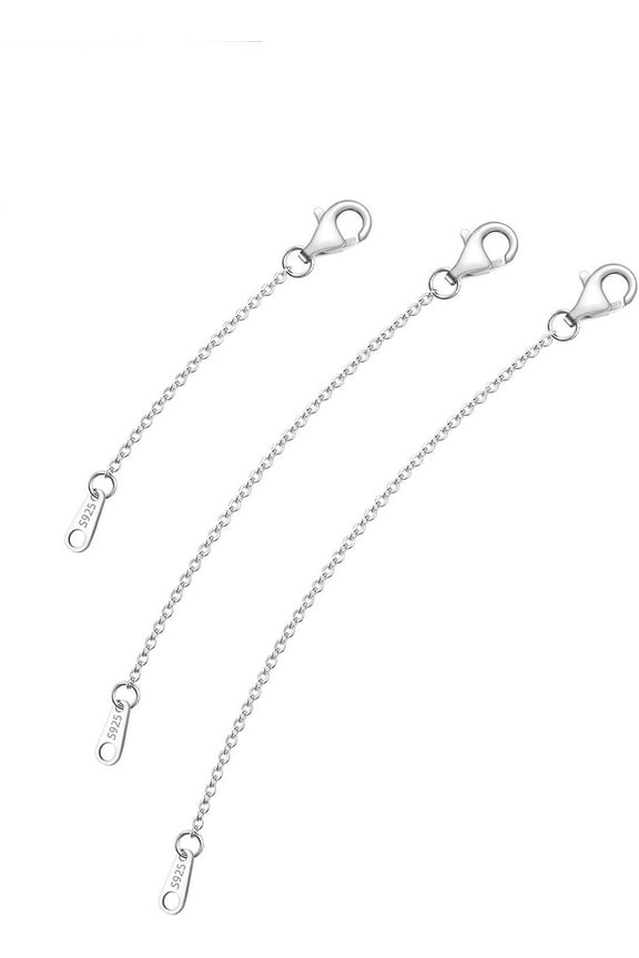 925 Sterling Silver Necklace Extender Sterling Silver Necklace Chain Extenders for Women