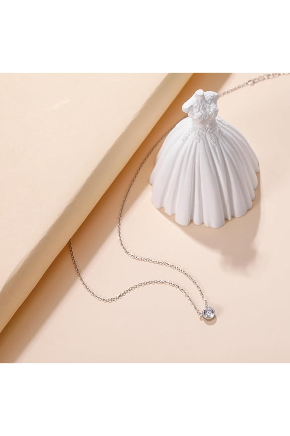 925 Sterling Silver Necklace For Women Cubic Zirconia Circle Cz Pendant Necklace Dainty Minimalist Jewelry Gifts For Women Extenders With Lobster Clasp Gifts For Women Anniversary Day[o5355]