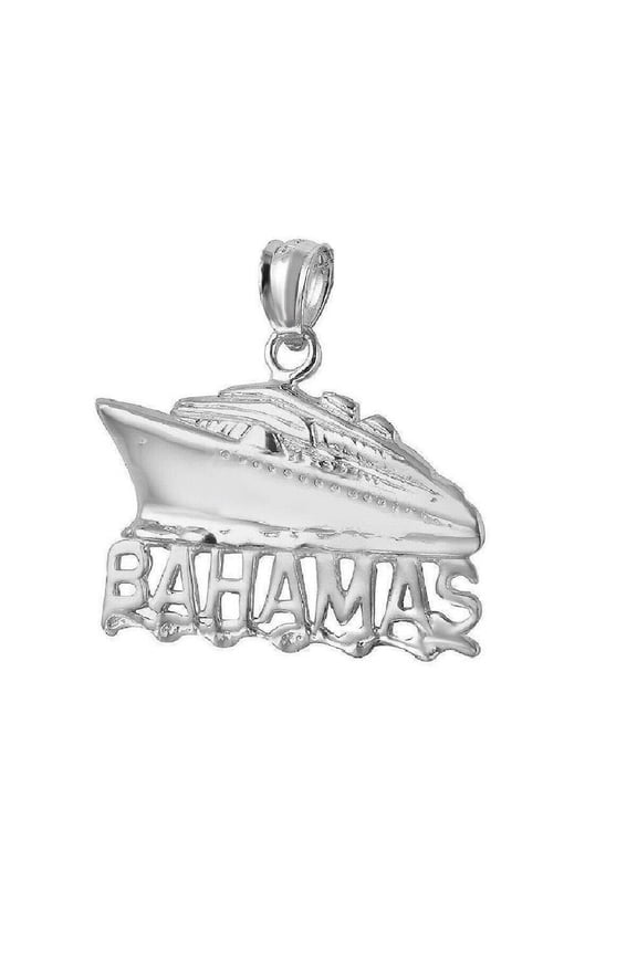925 Sterling Silver Necklace w/ Bahamas Cruise Ship Pendant Charm
