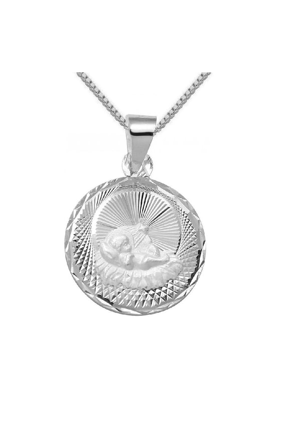 925 Sterling Silver Necklace w/ Baptism Pendant Charm
