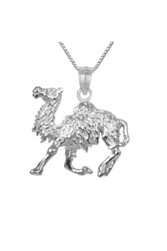 925 Sterling Silver Necklace w/ Camel 3D (3 Dimensional) Solid Pendant