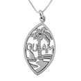 thumbnail image 1 of 925 Sterling Silver Necklace w/ "Guam" Palm Tree Pendant, 1 of 4