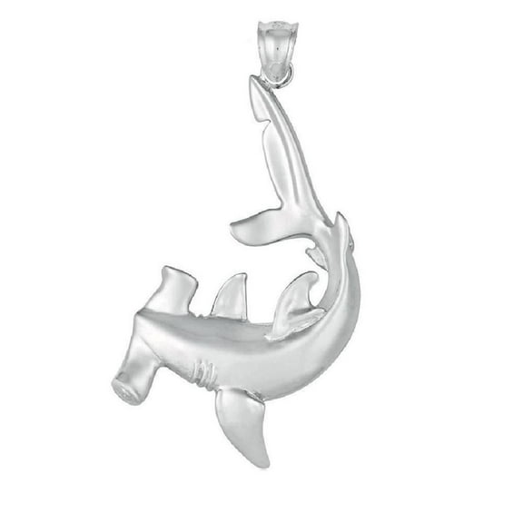 925 Sterling Silver Necklace w/ Hammerhead Shark Pendant