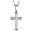 thumbnail image 1 of 925 Sterling Silver Necklace w/ High Polished Cross Pendant Charm, 1 of 4