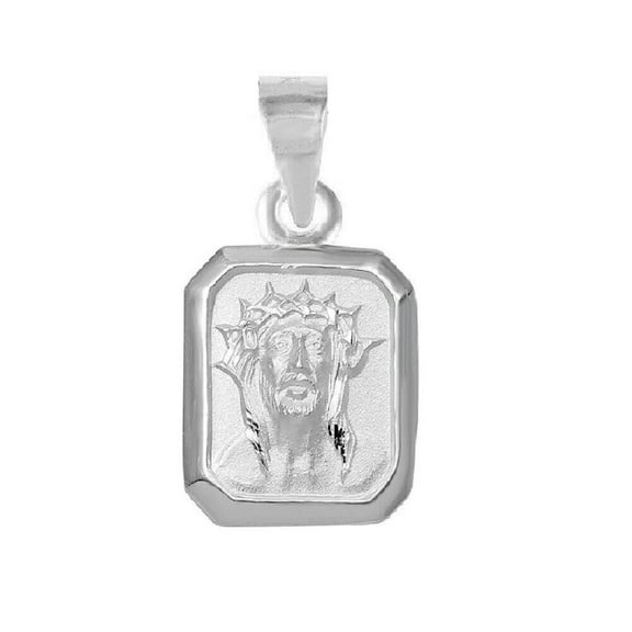 925 Sterling Silver Necklace w/ Holy Face of Jesus Crown of Thorns Pendant Charm