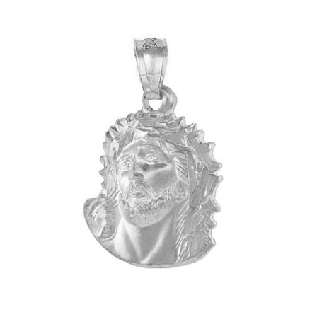925 Sterling Silver Necklace w/ Holy Face of Jesus Crown of Thorns Pendant Charm