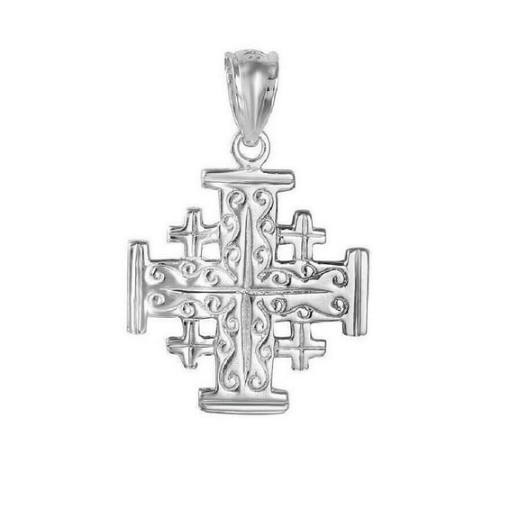 925 Sterling Silver Necklace w/ Jerusalem Cross Charm