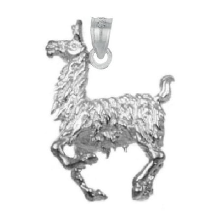 925 Sterling Silver Necklace w/ Llama 3D (3 Dimensional) Solid Pendant
