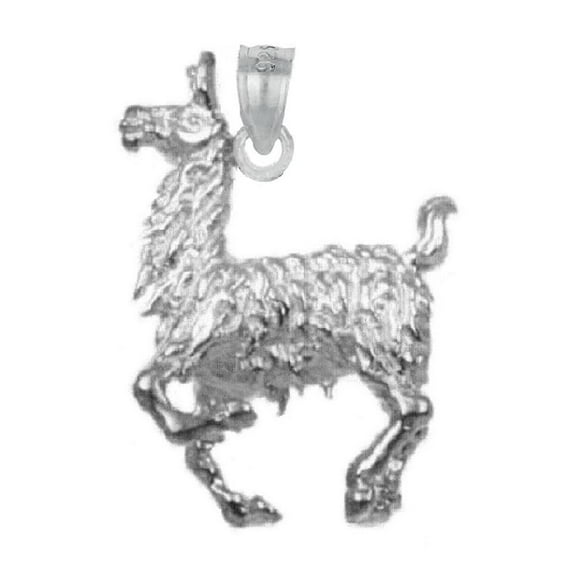 925 Sterling Silver Necklace w/ Llama 3D (3 Dimensional) Solid Pendant
