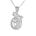 thumbnail image 1 of 925 Sterling Silver Necklace w/ Horses 3D Solid Pendant Charm, 1 of 4