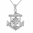 thumbnail image 1 of 925 Sterling Silver Necklace w/ Mariners Anchor Crucifix Cross Pendant, 1 of 4