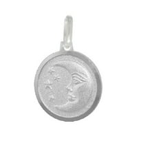 925 Sterling Silver Necklace w/ Moon & Star Pendant Charm