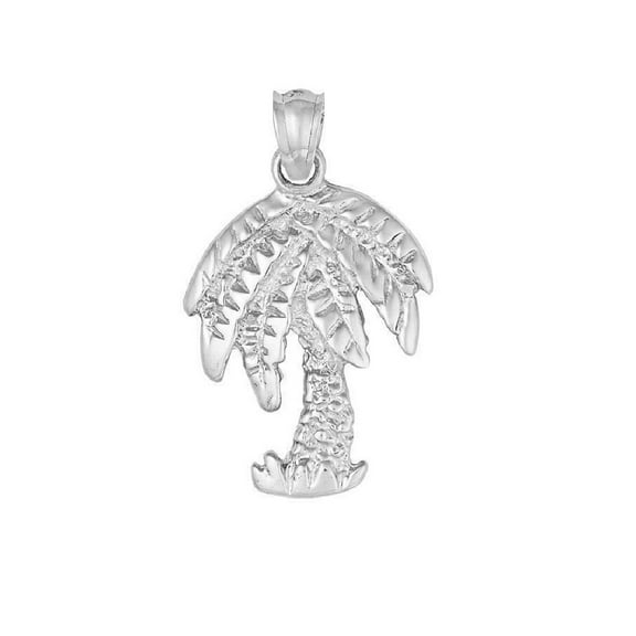 925 Sterling Silver Necklace w/ PALM TREE Pendant Charm