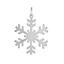 925 Sterling Silver Necklace w/ Snowflake Pendant Charm