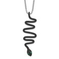 thumbnail image 1 of 925 Sterling Silver Necklace with Pendants Chain Brilliant Embers 85 Stone 18 inch Green and Black Spinel Snake 2 Extender mm, 1 of 5