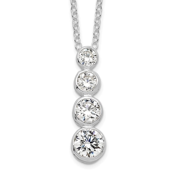 925 Sterling Silver Necklace with Pendants Chain CZ Journey 18 inch