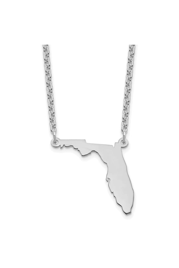 925 Sterling Silver Necklace with Pendants Chain Silver/Florida State