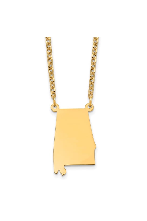 925 Sterling Silver Necklace with Pendants Chain Silver/Gold-plated Alabama State