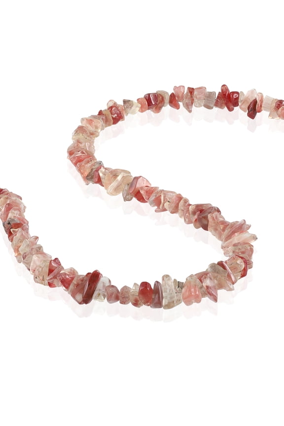 925 Sterling Silver Necklace with Rough Andesine Nugget Beads White Rhodium Finish (60 cm)