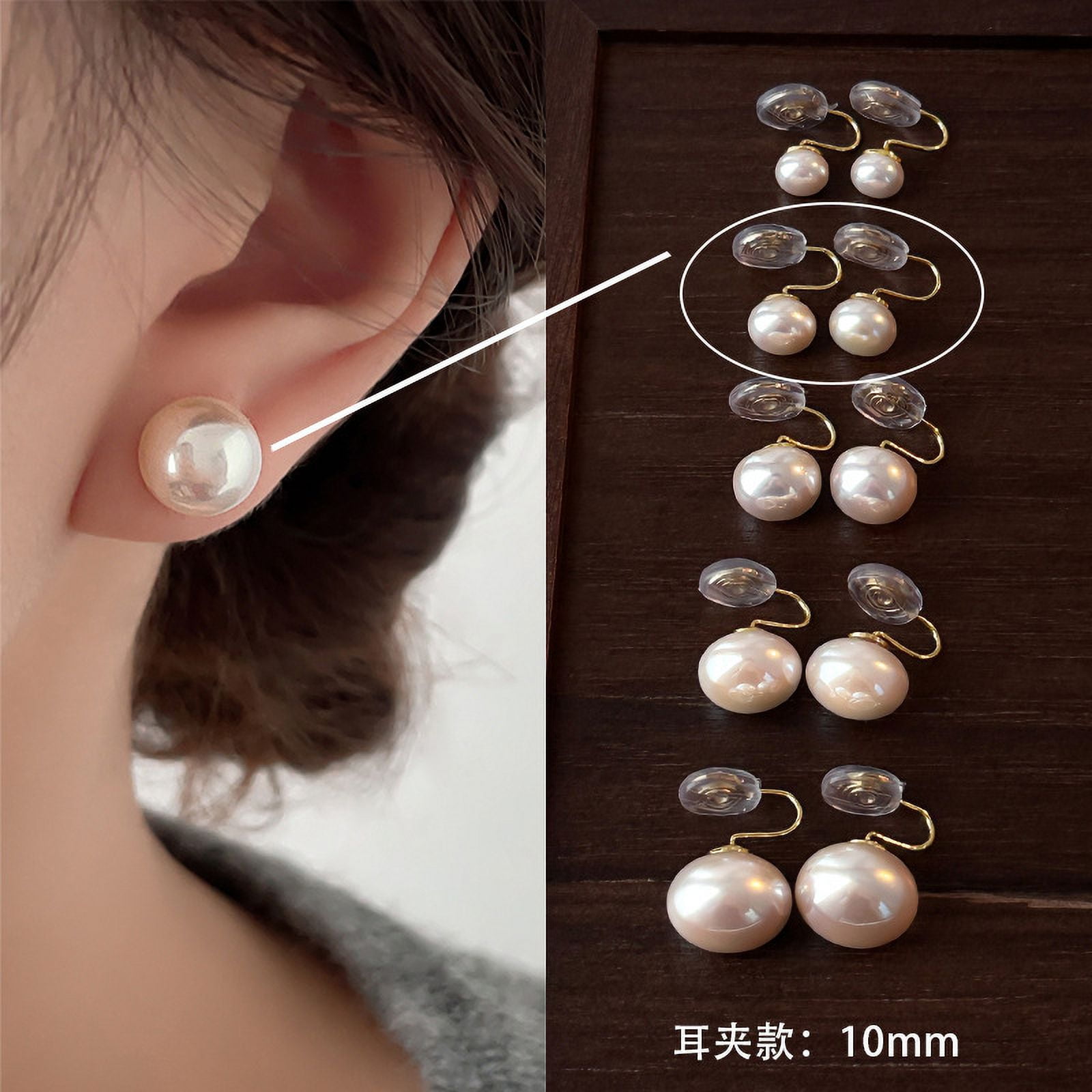 925 Sterling Silver Needle Blossom Bread Pearl Earrings Women's Ear