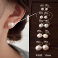 925 Sterling Silver Needle Blossom Bread Pearl Earrings Women's Ear