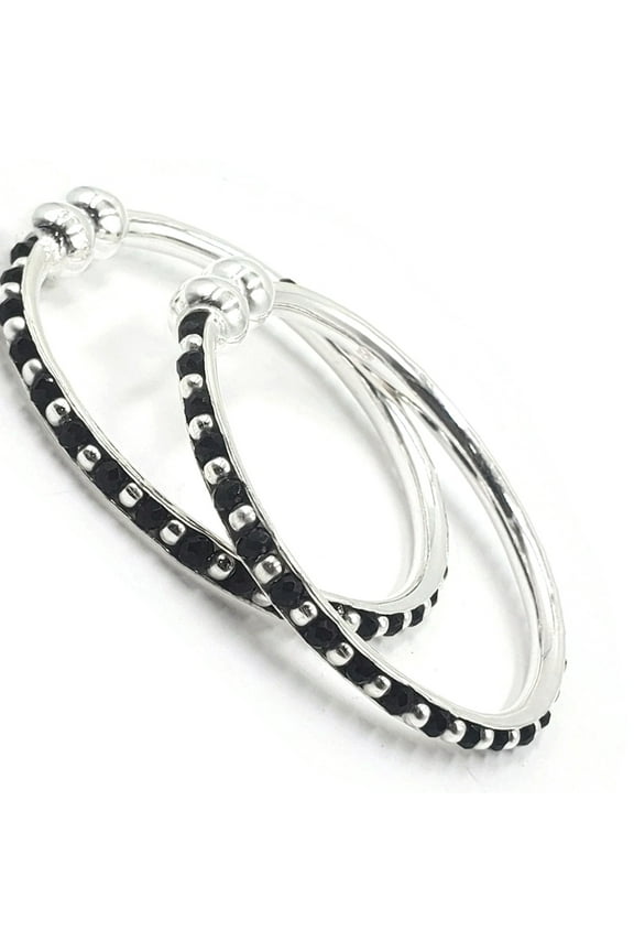 925 Sterling Silver New Born / Toddler Kids Black Beads Kada - Style#08 Diameter Size: 1.4 inch(0-6 month)