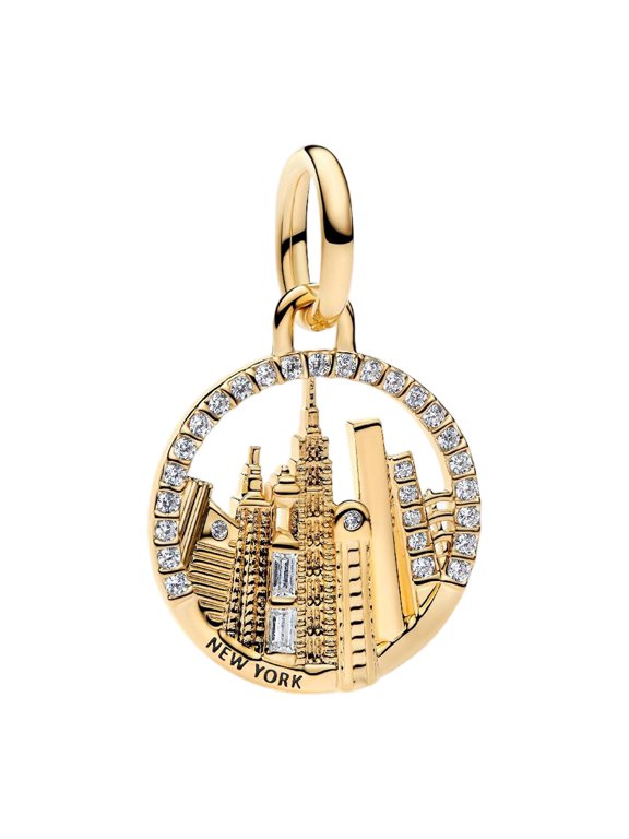 925 Sterling Silver New York Skyline Dangle Charm for Bracelet Charms Bangle Pendant Jewelry