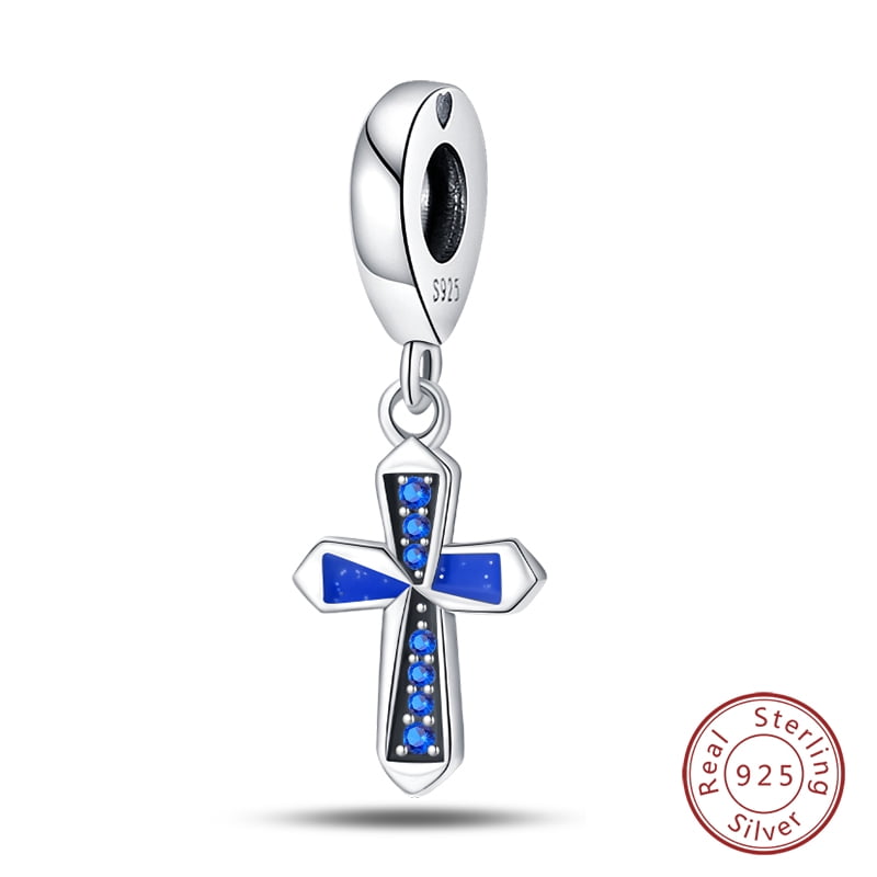 925 Sterling Silver Nossa Senhora Aparecida Dangle Charm with Zircon - Fits DIY Bracelets for Women