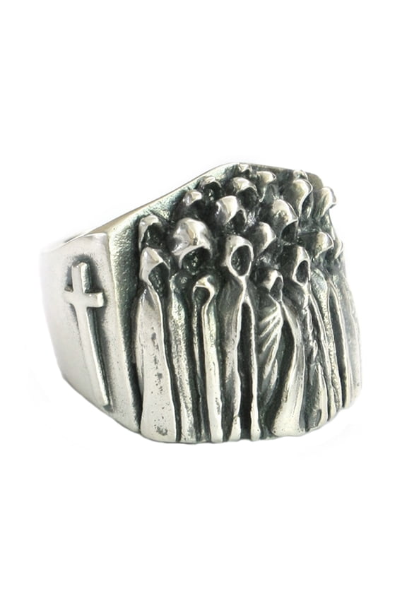 925 Sterling Silver Nothingness World Ghost Ring Biker Punk Jewelry TA273 US Size 12.5