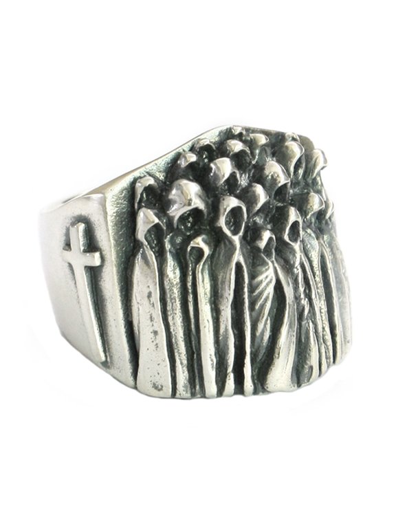 925 Sterling Silver Nothingness World Ghost Ring Biker Punk Jewelry TA273 US Size 9