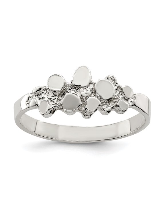 925 Sterling Silver Nugget Ring Size 6