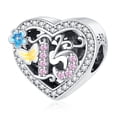 thumbnail image 1 of NINGAN 925 Sterling Silver Number 15 Heart Charms Bracelets & Necklaces Heart Bead Charms Women Gift Holiday Gifts, 1 of 1
