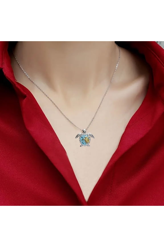 925 Sterling Silver Ocean Turtle Fashion Necklace, Jewelry Gifts for Women, Mom and Best Friend, Anniversary, Birthday, Valentines and Holiday Gift