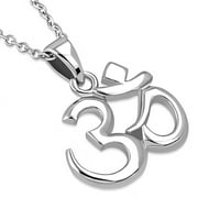925 Sterling Silver Om Aum Ohm Yoga Pendant Necklace