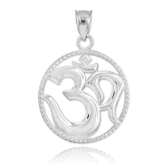 .925 Sterling Silver Om Symbol Charm Pendant Necklace (Pendant with 18" chain)