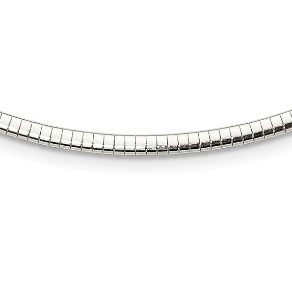 925 Sterling Silver Omega Chain Necklace 3 mm Cubetto 18 inch