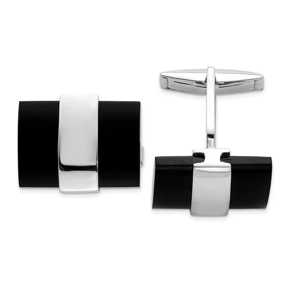 925 Sterling Silver Onyx Cuff Links