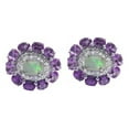 thumbnail image 1 of 925 Sterling Silver Opal Amethyst Cufflinks Natural Opal Amethyst Engagement Cufflinks 925 Silver Statement Opal Cufflinks For Wedding Opal Groomsmen Cufflinks For Men, 1 of 1