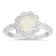 thumbnail image 1 of 925 Sterling Silver Opal Floral Ring, 1 of 2