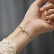 925 Sterling Silver Opal Four-leaf Clover Bracelet