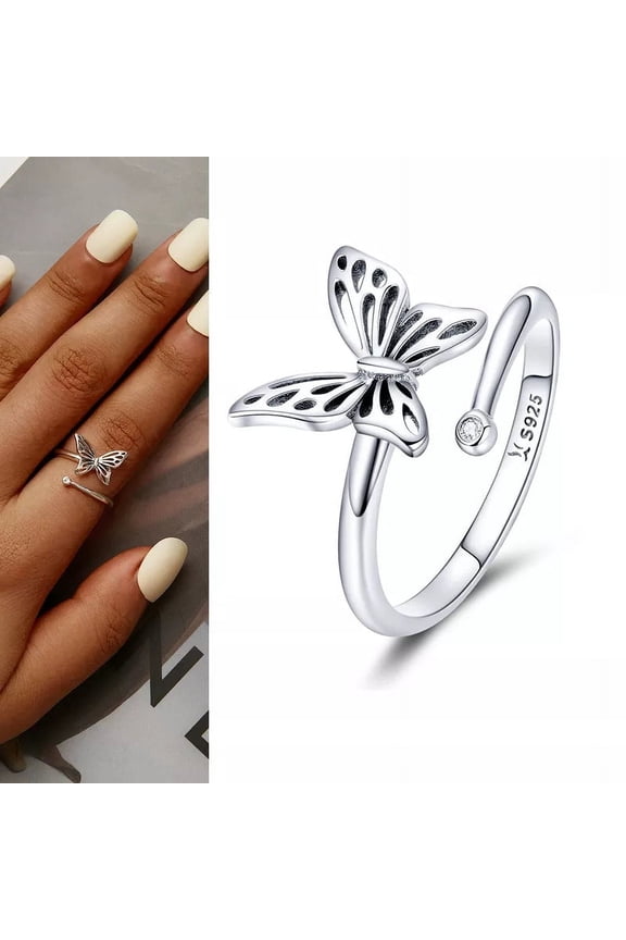 925 Sterling Silver Open Adjustable Rings for Women & Girls. Wedding, Engagement, Anniversary or Gift Rings