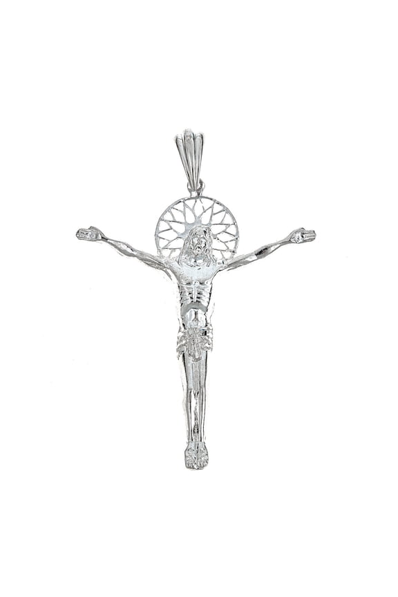 925 Sterling Silver Open Arms Jesus Pendant - Made in USA (11 grams)