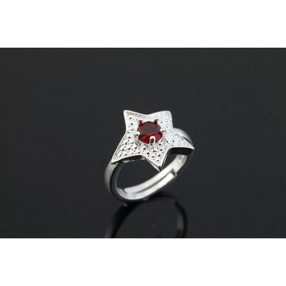 925 Sterling Silver Open Fashion Crystal Inlay Ring Beautiful Jewelry #1